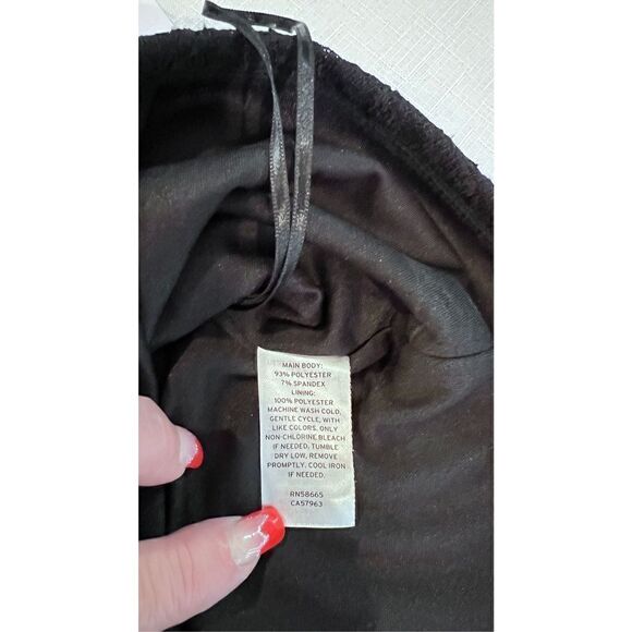 BP. Women's Off-the-Shoulder Textured Ruffle Lace Crop Top Black Size Small NWT - Picture 9 of 12